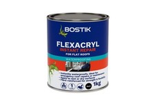 Bostik Flexacryl Instant Waterproof Compound 1kg BLACK fibre reinforced repair