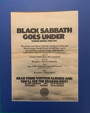 Black Sabbath - Australia/New Zealand Tour - advert/poster- in quality mount