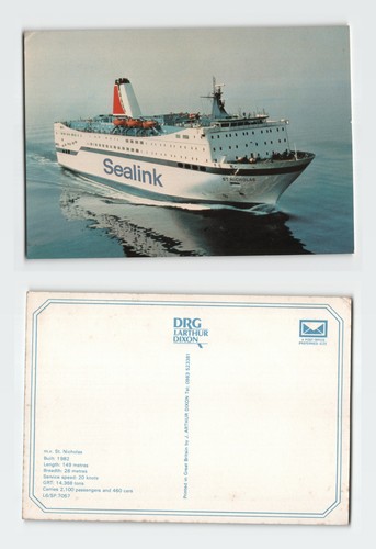 Vintage postcard sealink - vintage, ferry