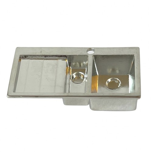 Dolls house small chrome - dolls, sink