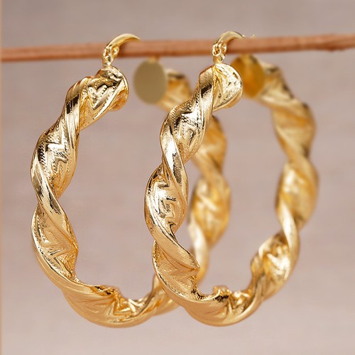 14k gold filled chunky twisted - gold,