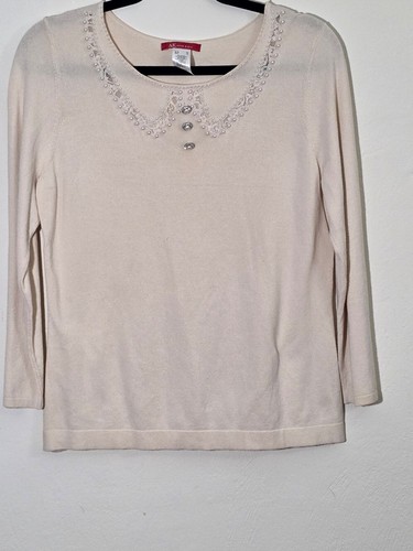 Anne klein cream sweater with - anne,