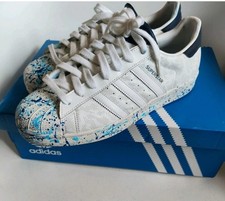 Adidas Superstar Men’s Trainers Size 8 Paint Splatter Original Sneakers Shoes 