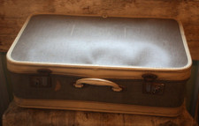 British Made Suitcase Crown Grey Board /Vintage/Shop Display/Film Prop