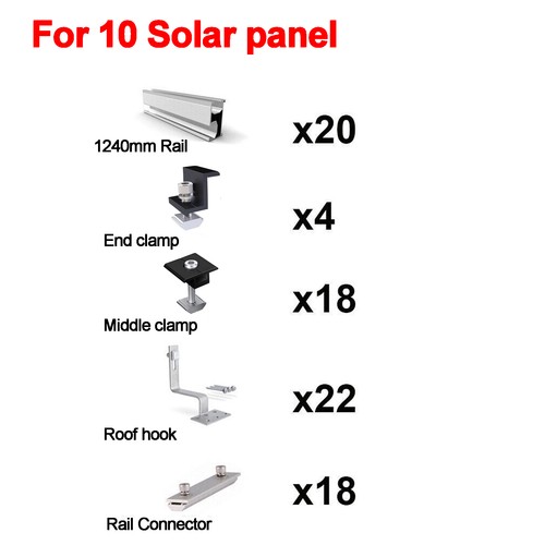 Solar panel mounting set - mounting, for