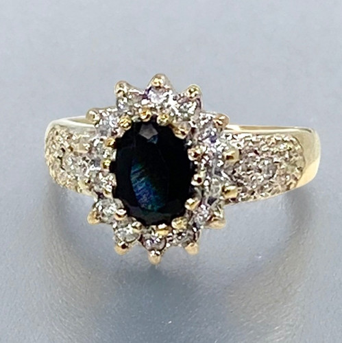 Sapphire diamond halo - sapphire,