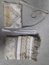 Large Beige Muslim Prayer Rug Islamic Gift Set In Carry Bag