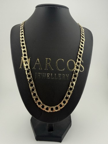 9ct gold chaps chain - gold, 8mm