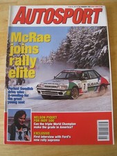 AUTOSPORT FEB 1992 MCRAE RALLY ELITE NELSON PIQUET INDY 500 FORD RALLY SUPREMO