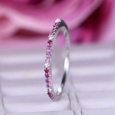 Full Eternity Round Cut Pink