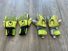 Goalkeeper gloves Uhlsport Absolutgrip Flexframe Carbon yellow black size 7 used