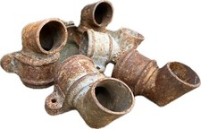 Antique Cast Iron Downpipe Shoe Spout Eared Rainwater Pipes Prop Planter Pot Old