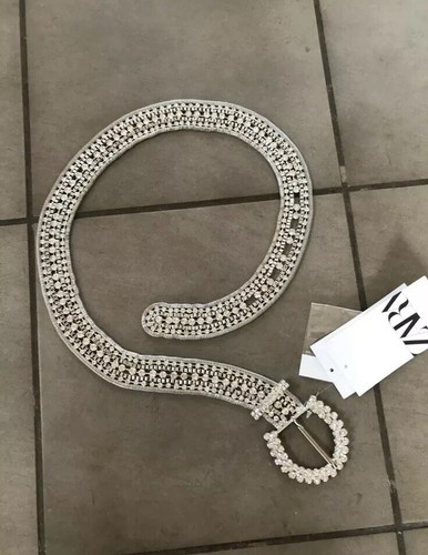Zara silver jewel belt - silver,