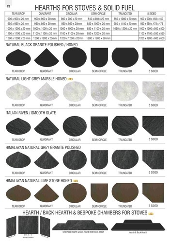 Black granite front hearth - granite,