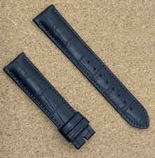 HIRSCH 19mm Crocodile Leather Watch Strap, Elegant And Durable Black 