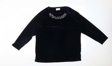 CLAIRE NEUVILLE Womens Black Polyester Blend T-Shirt Size 16