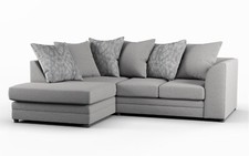 SCS Missy Grey Fabric 1 Corner 2 Left Hand Facing Chaise Sofa