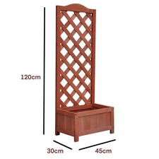 Garden Wooden Planter with Lattice Trellis Bed Flower Pot Box Climbing Plants