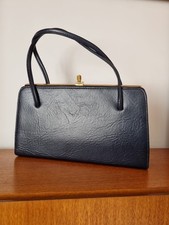 Navy Maclaren of Norwich Handbag with Statement Lining Vintage