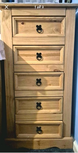 Oak tall chest drawers - 5,