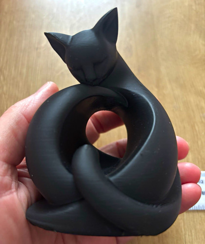 Black cat figurine ornament - black,