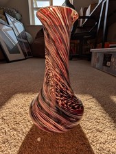 Large Twisted Art Glass Vase