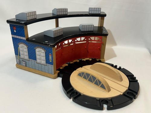 Wooden engine shed front - wooden,
