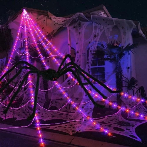 Halloween luminous spider - halloween, web