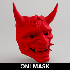 Oni Japanese Demon Mask – Full Size Wearable 3D Printed Cosplay Hannya