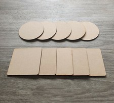 5x Wooden MDF Plain Coasters