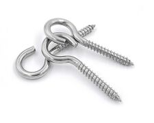 A2 STAINLESS STEEL LIGHT & HEAVY DUTY SCREW EYES & HOOKS WITH METRIC WOOD THREAD