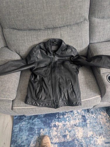 Allsaints leather jacket size - leather,