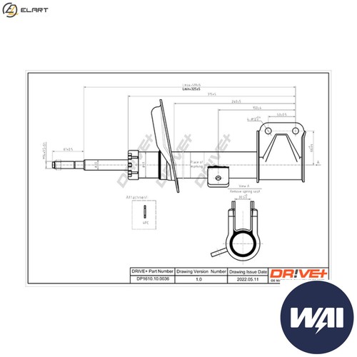Shock absorber dp1610 0036 - shock, dp1610.10.0036