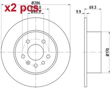 X2 PCS REAR BRAKE DISC ROTOS