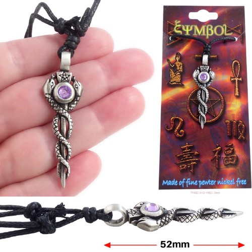 Pagan caduceus necklace - caduceus,