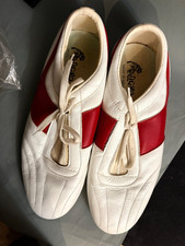 Vintage Tigro Bowling Shoes White Red Leather Made in Colombia Retro 80s (79)
