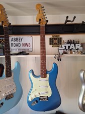 2000 Left Handed Fender Squier Affinity Stratocaster - Lake Placid Nitro Upgrade