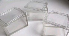 Vintage Rectangular Lab Glassware with Lid Staining Trough Fisher 11 X 9 X 7.5cm