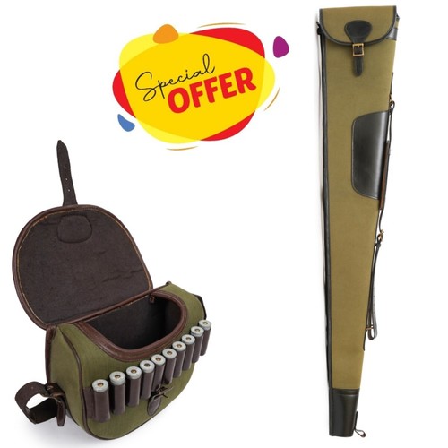 Leather and canvas shotgun - leather,