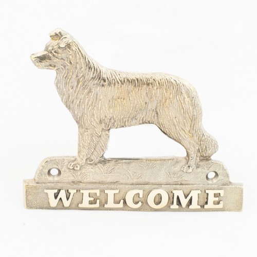 Border collie brass plate - -,