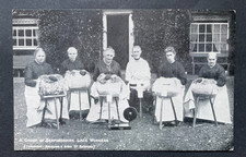 POSTCARD GROUP OF LACE WORKERS BEDFORD BEDFORDSHIRE
