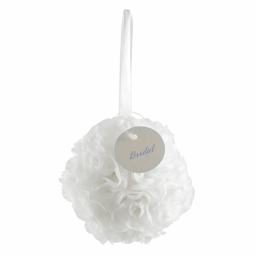 Bridal white rose kissing ball - kissing,