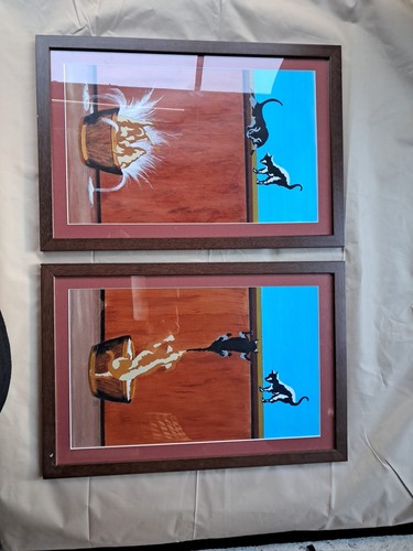 Set two picture frames cat - picture,