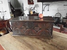 17th Carved Bible Box Chest