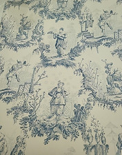Lewis and Wood Chinese toile Ming blue wallpaper