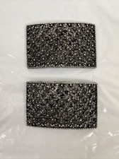 Antique Vintage 1920s Flapper Silver Filigree Shoe Clips Marked Tip Toe