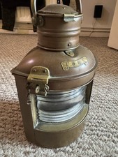 Antique Copper and Brass Ship's Lantern Port