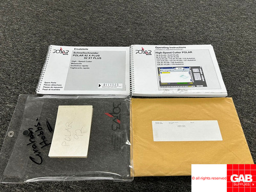 Polar guillotine manuals - polar,