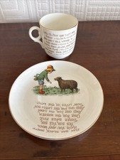 Antique Tuscan China Nursery Rhyme Cup & Saucer - Little Bo Peep & Baa Baa Black