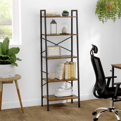 Tier ladder shelf bookcase - 5,